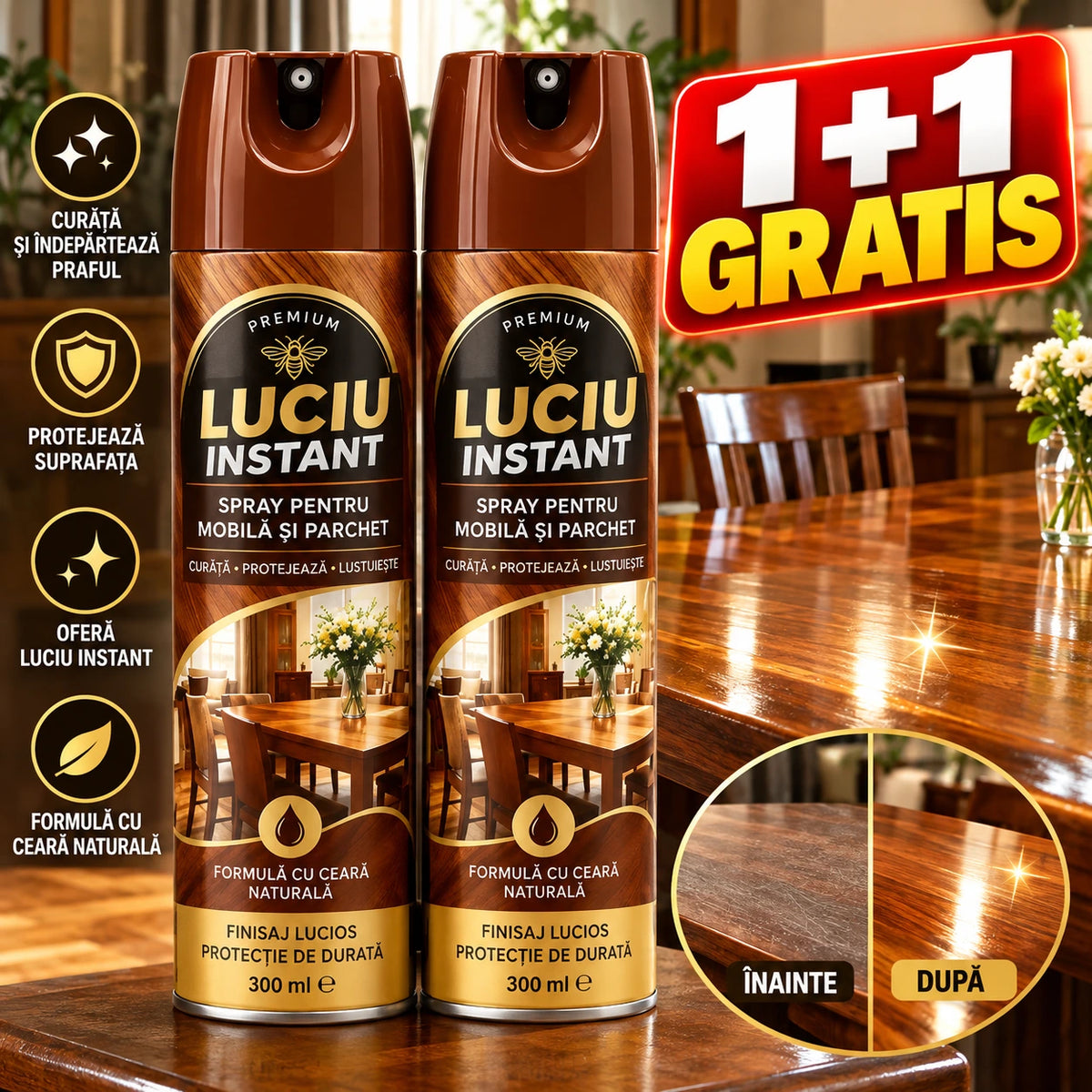 1+1 GRATIS Spray LUCIU-INSTANT 750ml