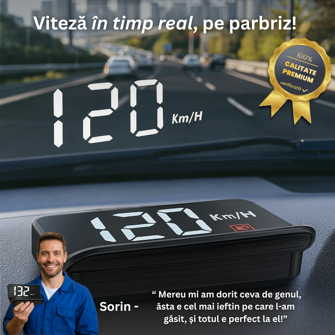 Vitezometru display pe parbriz