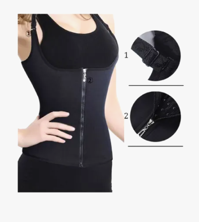 Corset SIKS Tip Vesta din Neopren pentru Slabit, Prindere Dubla