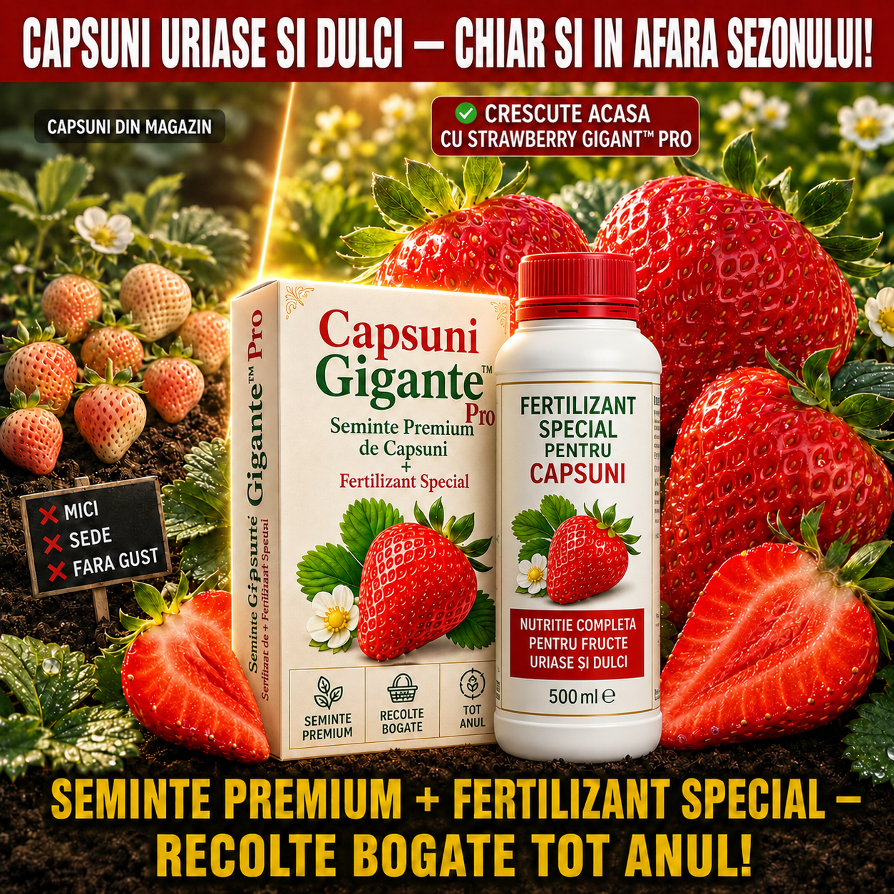 Seminte de Capsuni + Fertilizant Special