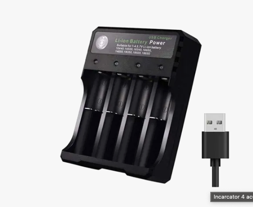 Incarcator 4 acumulatori litiu USB
