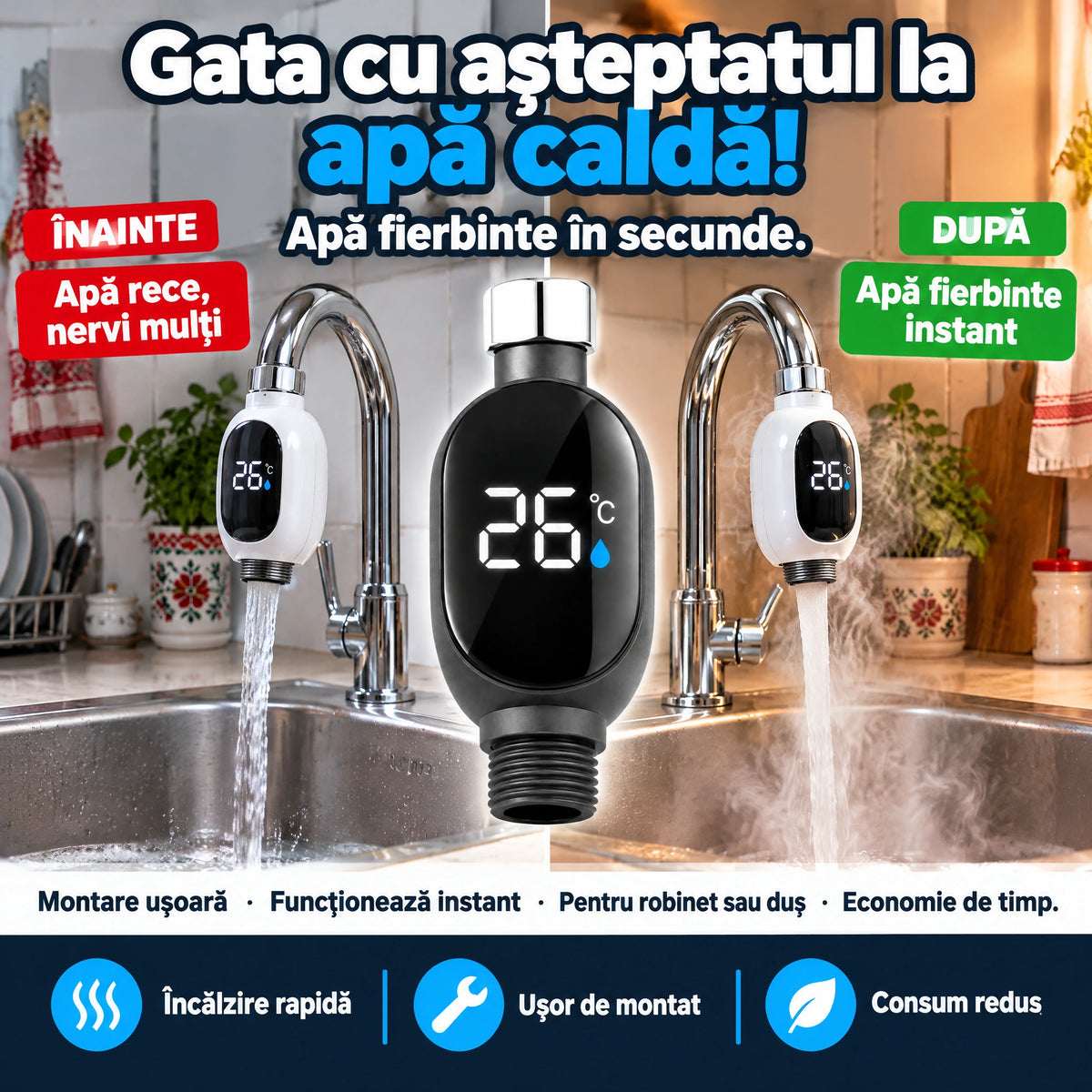 Încălzire Instantă pentru duș/robinet